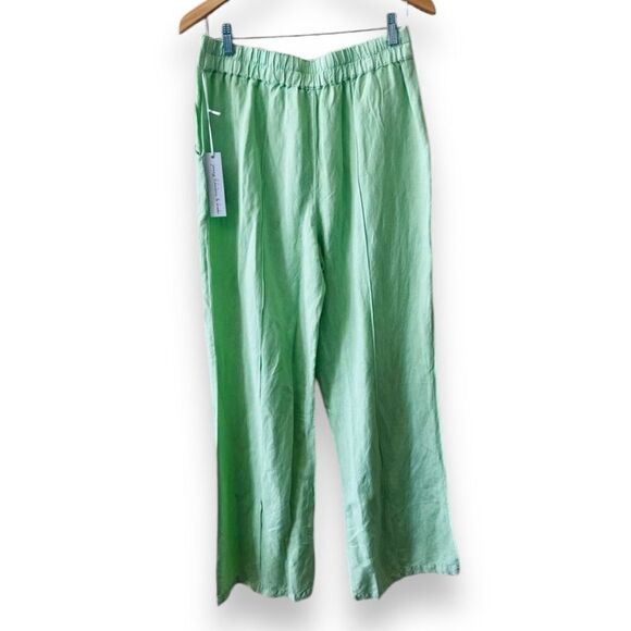 Young Fabulous & Broke YFB Linen Relaxed Trousers Sz Large Lime Green NWT - Picture 1 of 13